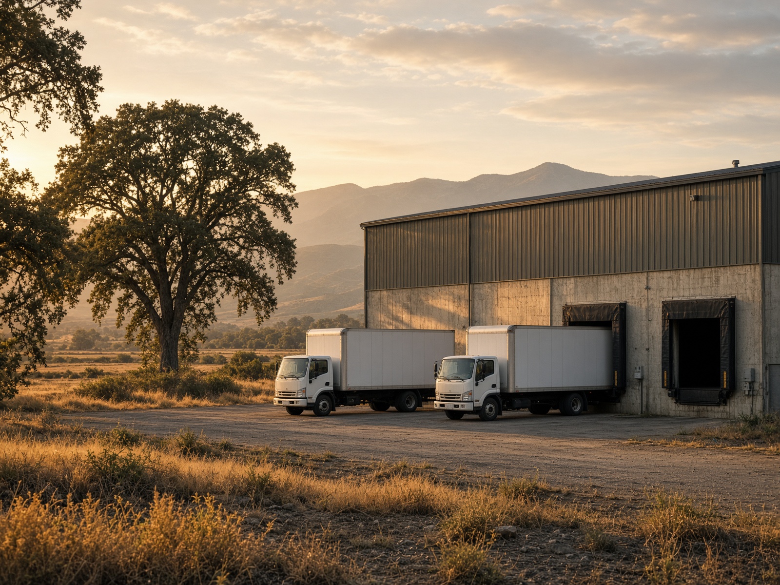 Willows warehouse at golden hour